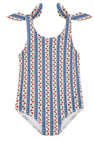 girls strawberry patch tie knot one piece